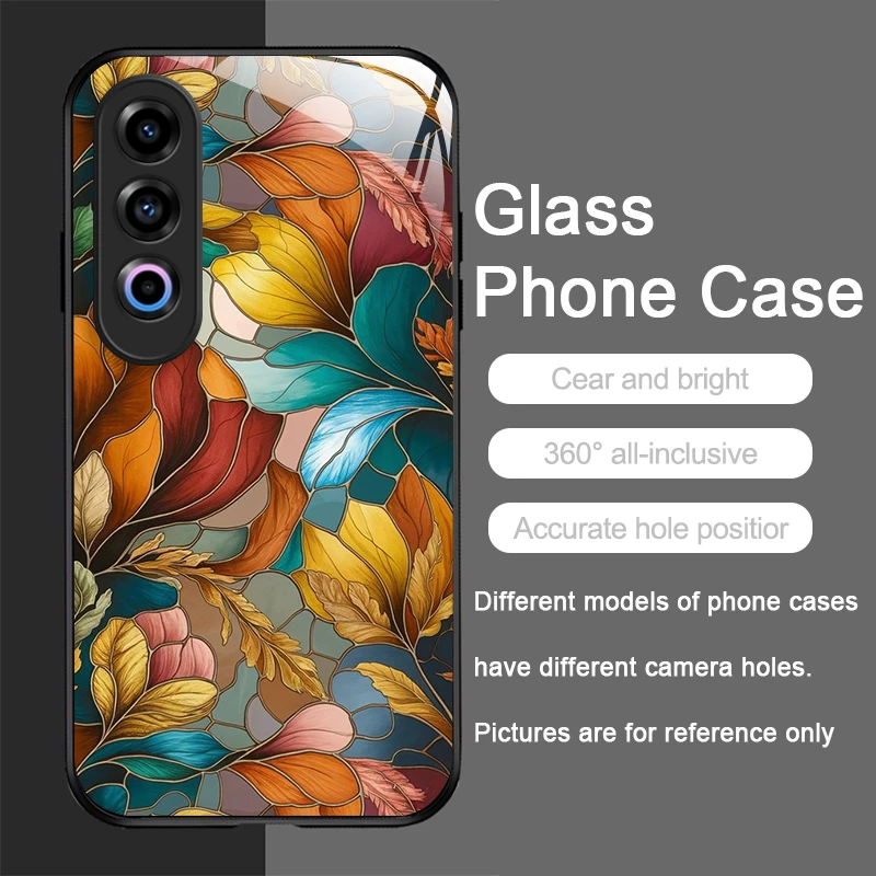 الفاخرة مابل ليف الرخام نمط الزجاج المقسى جراب هاتف ل Oneplus 13 R 12 11 10 9 Nord CE4 3 2 Lite ACE2 ACE3 Pro غطاء