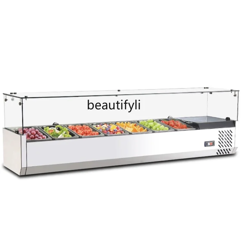 Refrigerated Display Cabinet Desktop Commercial Cold Dish Dessert Fresh Cabinet Horizontal