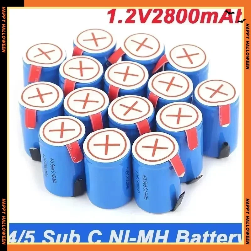 NiMH Rechargeable Lithium Battery with Solder Rod, 1.2V, 2800mAh, 4, 5SC, SC Sub C, New, High Quality, Free Shipping