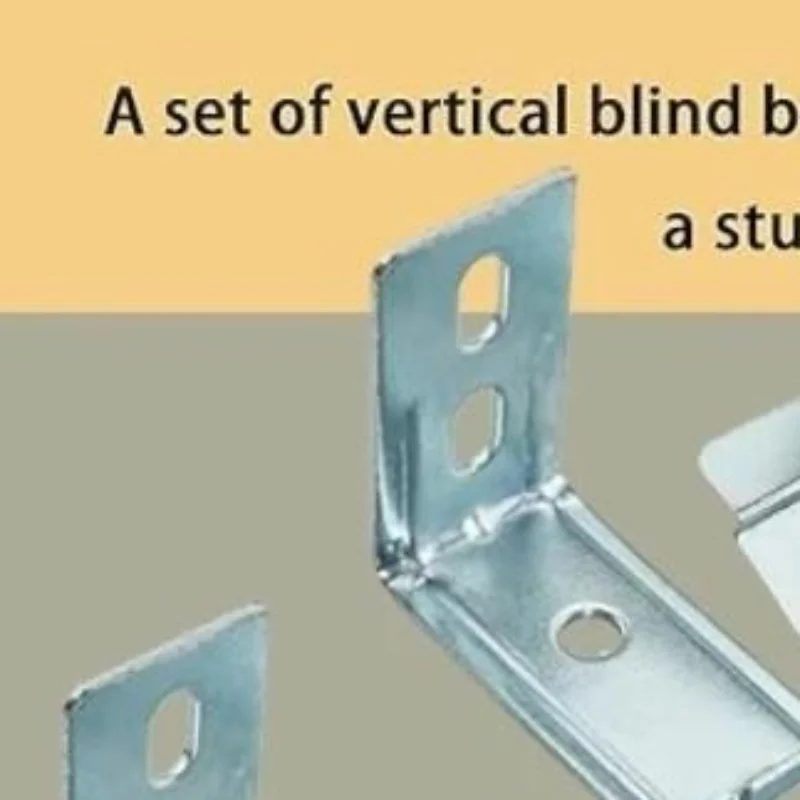 1/2 Set Metal L-Shaped Mounting Plates Rust Resistant Vertical Curtain Fitting Accessories for Apartment Window Upgrade