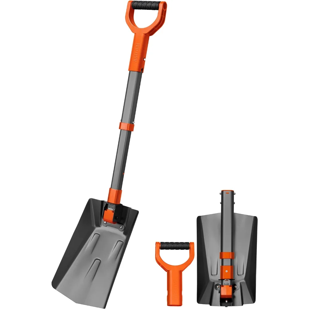 

38.4" Folding Snow Shovel, Extendable Aluminum Handle for Car and Camping