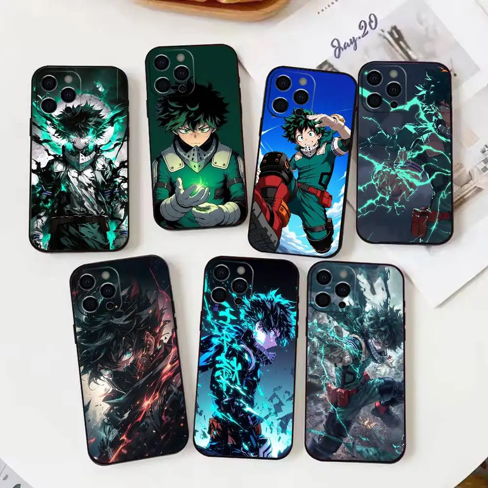 

My H-Hero Academia D-Deku Phone Case For iPhone 17,16,15,14,13,12,11 Plus,Pro Max,XS,Soft Silicone Black Cover