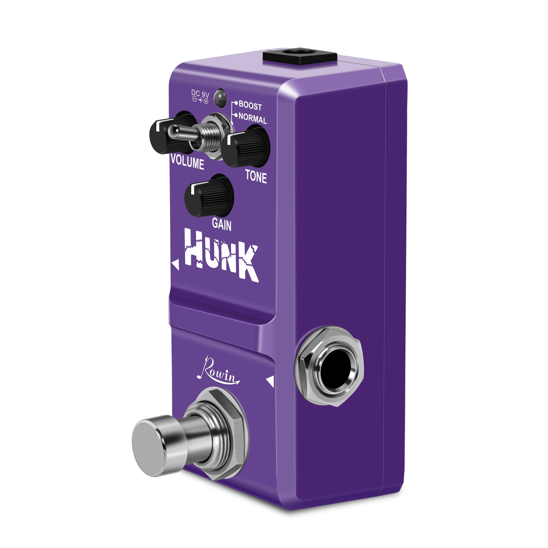 Rowin LN-301B HUNK Mini Distortion Guitar Pedal Nano Size Classic British Style Effect Pedal True Bypass Full Metal Case