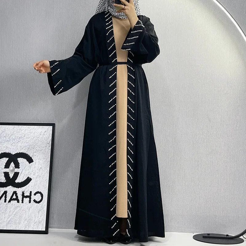 One Piece Ramadan Eid Mubarak Open Abaya Kimono Dubai Turkey Islam Kaftan Muslim Dress Clothes Abayas For Women Robe Caftan