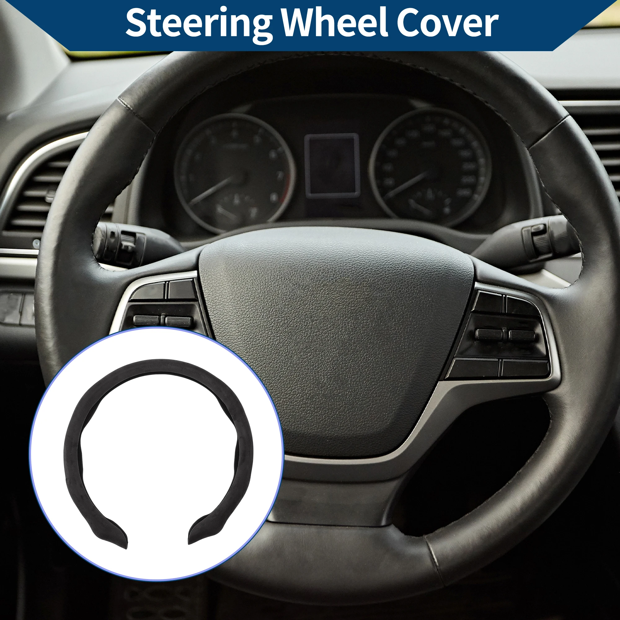 

UXCELL Steering Wheel Cover ABS Car Steering Wheel Protector 14.96" Deep Gray 1 Pc