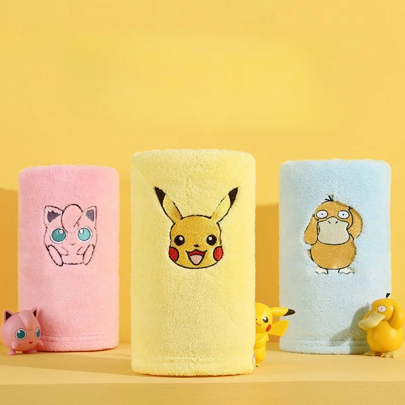 Pokemon Pikachu Cotton Towel Cartoon Bathroom Face Towel Strong Absorbent Soft Non-shedding Men and Women Thickened Towel Gifts