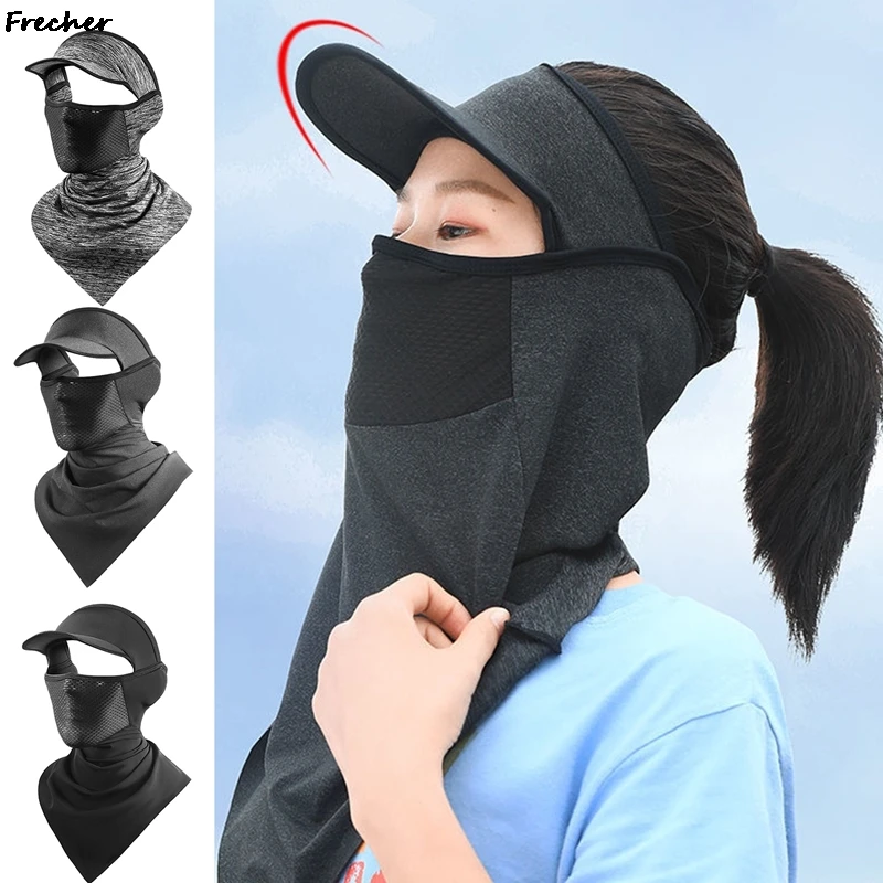 

UV Protection Cycling Mask Visors Caps Summer Breathable Sun Hats Bicycle Racing Face Cover Masks Cap Sunscreen Headband New