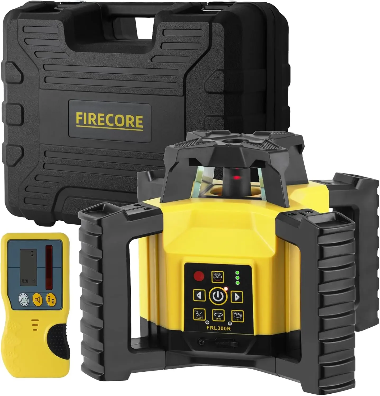 Rotary Laser Level Kit, 360 Degree Self-Leveling Horizontal Rotary Laser for Construction, Outdoor Laser Level with Receiver