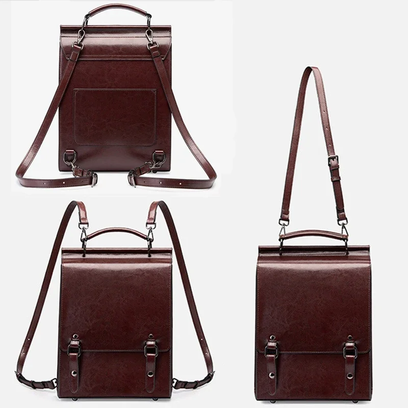 حقائب ظهر جلدية كلاسيكية للنساء من جلد البقر المقسم حقيبة ظهر نسائية كلاسيكية حقائب مدرسية للفتيات