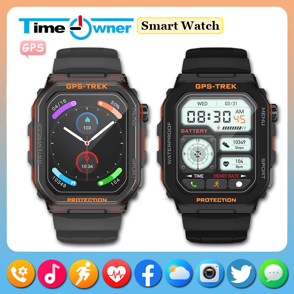 

Time Owner GPS Smartwatch New 1.75 ''Screen Bluetooth calling 100+Sports Outdoor Compass altimeter Fitness Tracking Smartwatch