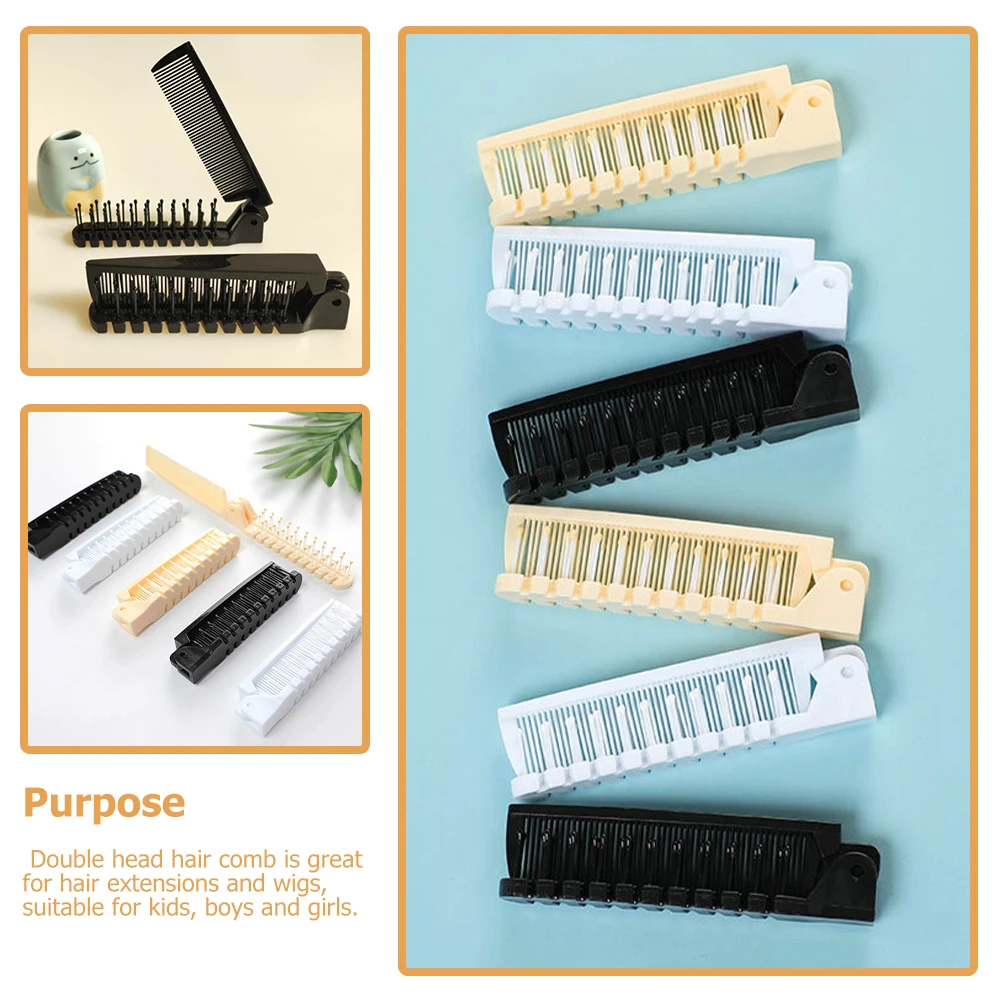 

3 Pcs Foldable Anti Static Combs Portable Travel Hair Brush Compact Plastic Detangling Brush for Kids Adults Pouch Friendly