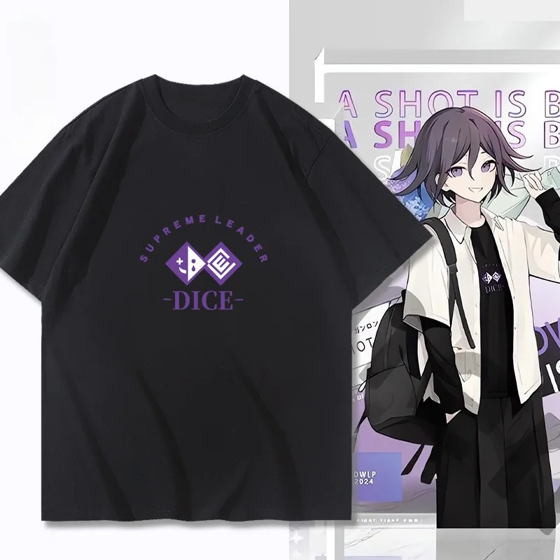 Anime Game T-Shirt Danganronpa Kokichi Oma Cotton T-Shirt Men Women Fashion Oversized T Shirt Harajuku Tees Tops Anime Clothing