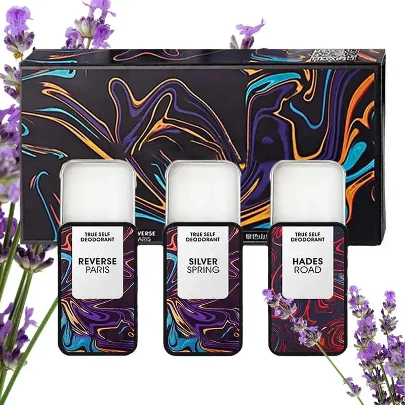 Sdottor 3PCS Solid Perfumes Set Fragrance Women Men Balm Fresh Natural Longlasting Body Antiperspirant Deodorant  Reverse Paris