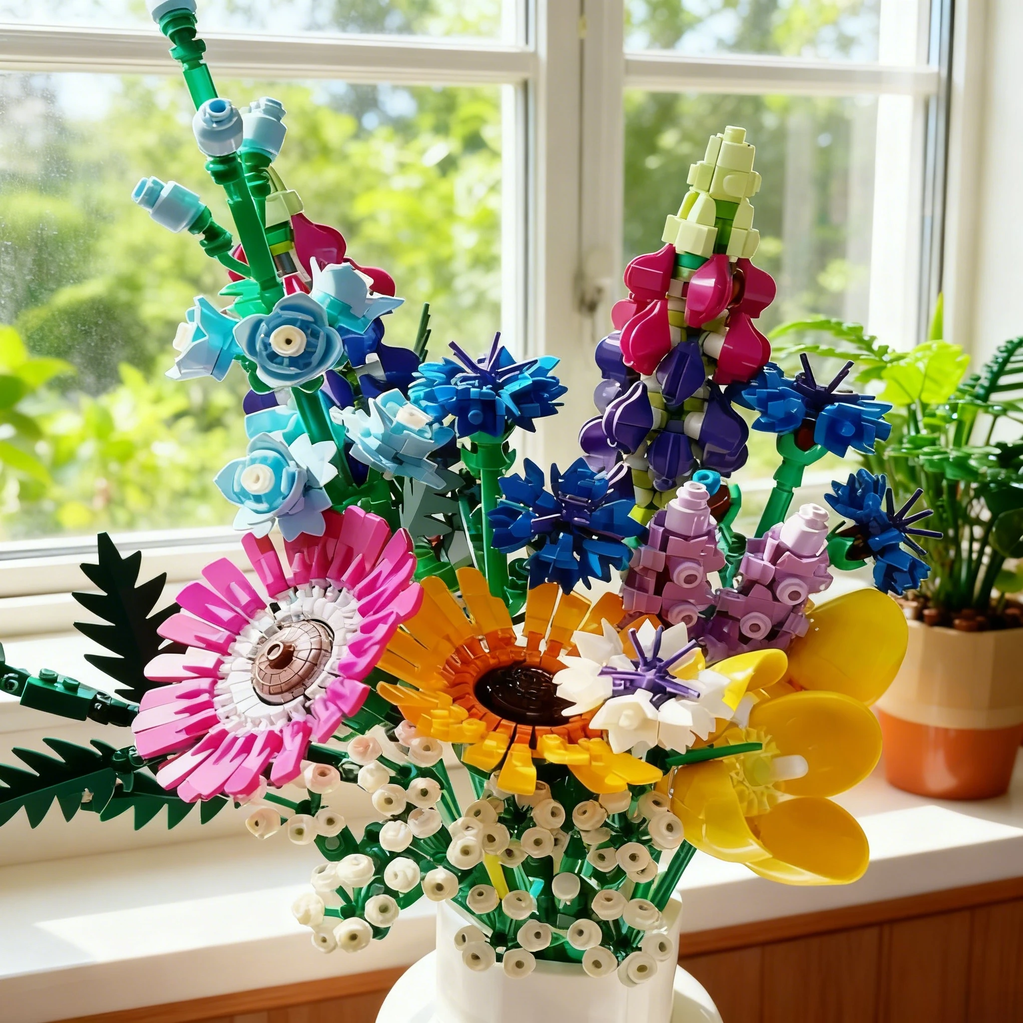 

НОВЫЙ 939 шт. букет цветов, набор архитектурных украшений, романтические цветочные растения, серия 10313, подходит подарок на день Святого Валентина