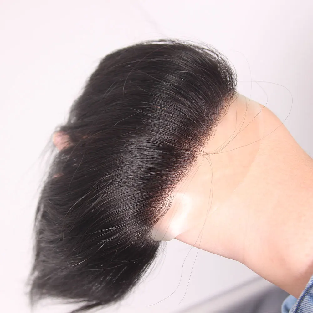남성 이마 헤어 라인 Toupee 100% 인간의 머리카락 피부 PU 남성과 여성 헤어 피스 후퇴 자연 시스템을위한 정면 헤어 토퍼