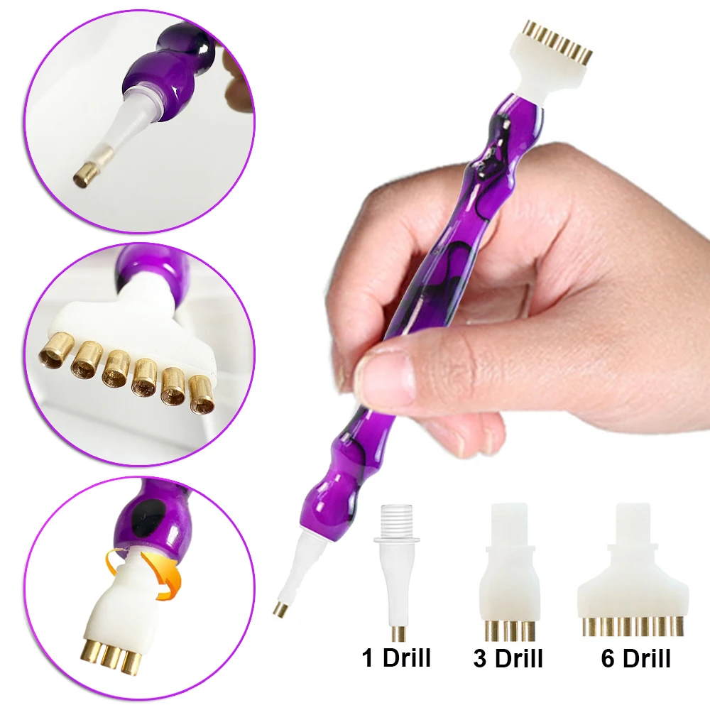 New Resin Diamond Painting Pen, Diamond Art Pen with Multifunctional Plastic Threaded Tip, Used for Diamond Painting Nail Art