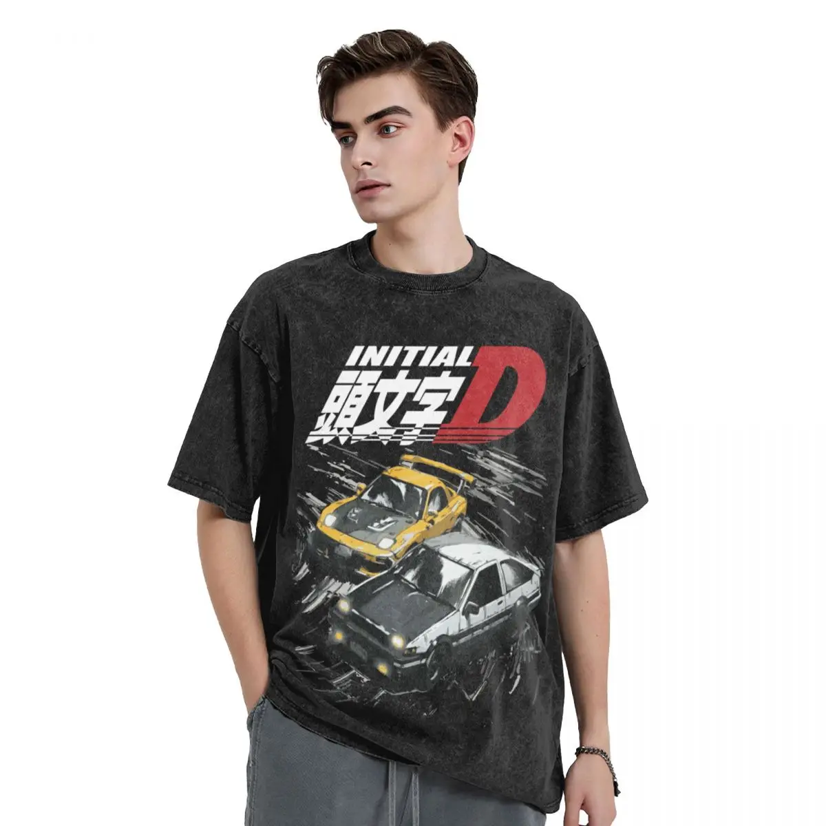 Mountain Drift Racing Initial D Tandems AE86 vs FD rx-7 T-Shirt kawaii clothes sublime mens workout shirts