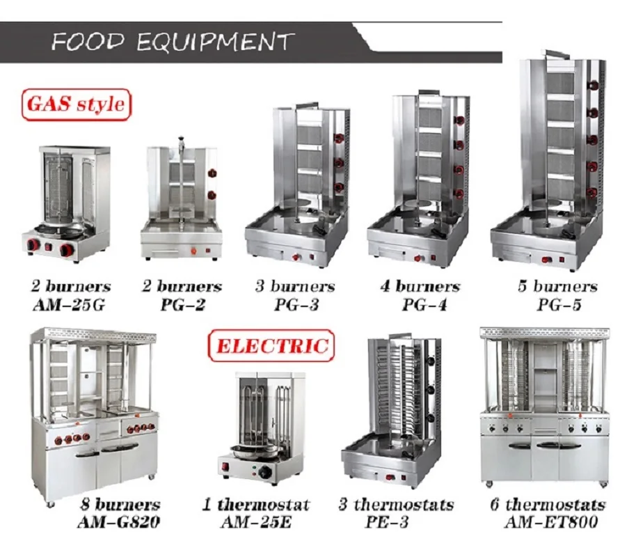 OEM Customize 2023 New Design Stainless Steel High Quality Commercial  BBQ Grill 4 Burners Tabletop Turkey Kebab Equipment