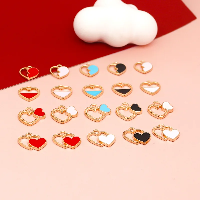 20 Pcs/lot Fashion Hollow Out Love Pendant Making Accessories Charms For Women, Earrings/Necklace Handmade DIY Jewelry Wholesale