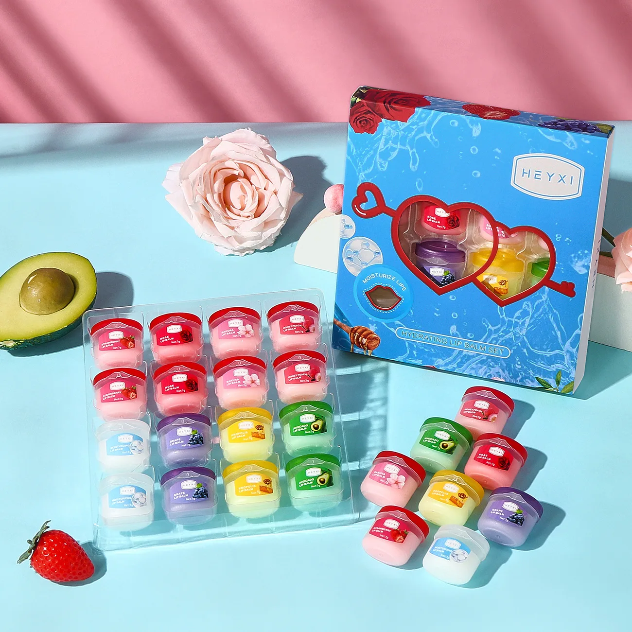 16 قطعة سلسلة فاكهة الفازلين بلسم الشفاه مجموعة قناع الشفاه النوم ترطيب ترطيب غير لزجة المضادة للتشقق بلسم الشفاه العناية بالشفاه #4