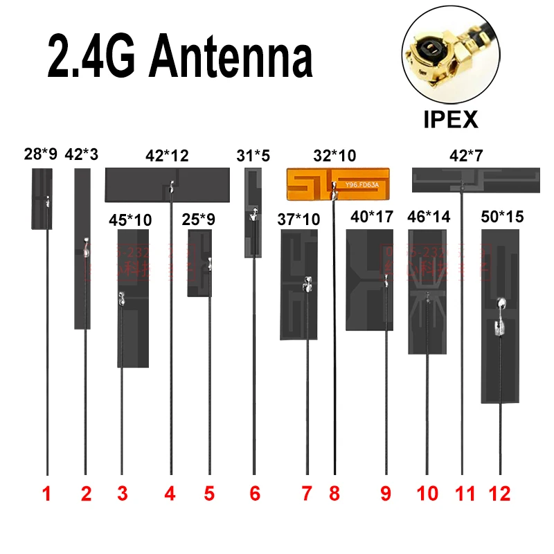 5Pcs 2.4Ghz 5.8Ghz Antenna WiFi internal 2.4G 5.8G FPC Soft Antenna IPEX IPX High Gain 2400Mhz For ZigBee Bluetooth Module