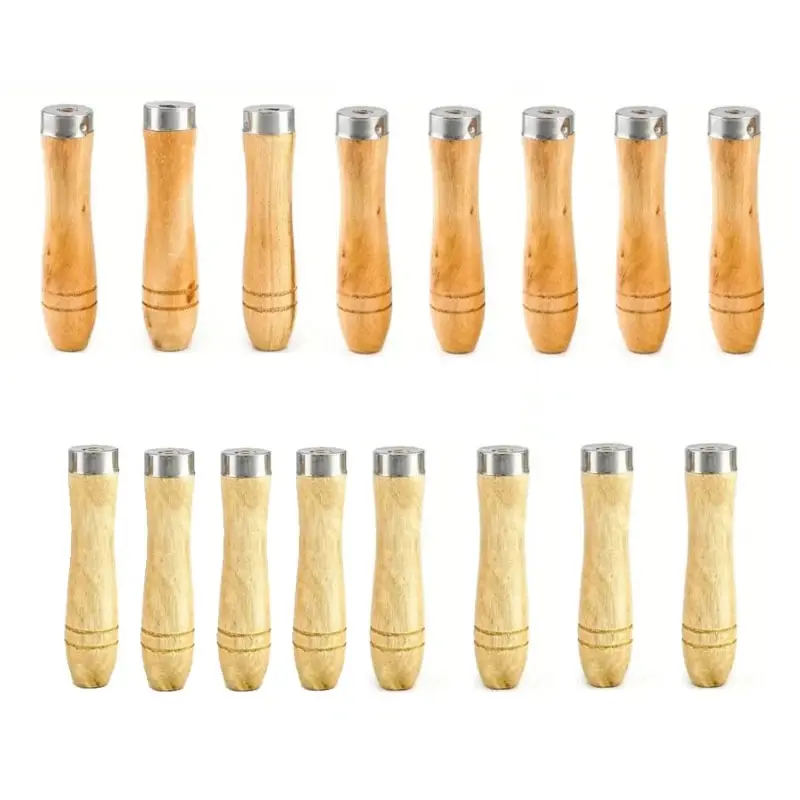 18pcs Wooden File Handle With Strong Metal Collars, Ergonomic Handle Easy Installation File Cutting Tool Craft