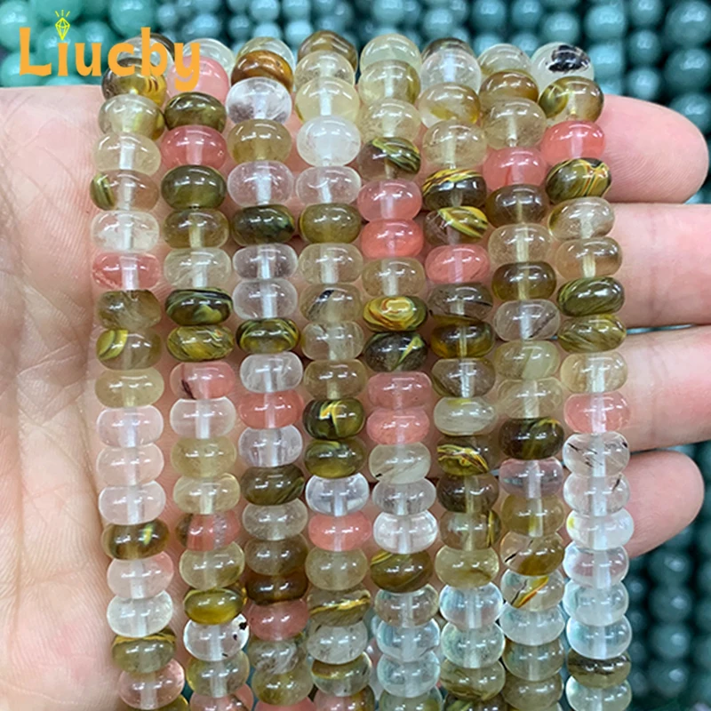 100% Naturstein Wassermelone schale Abakus Spacer Perlen für Schmuck herstellung DIY Dekoration Fußkettchen Zubehör 15 "Großhandel 4/6/8mm – Detail 2