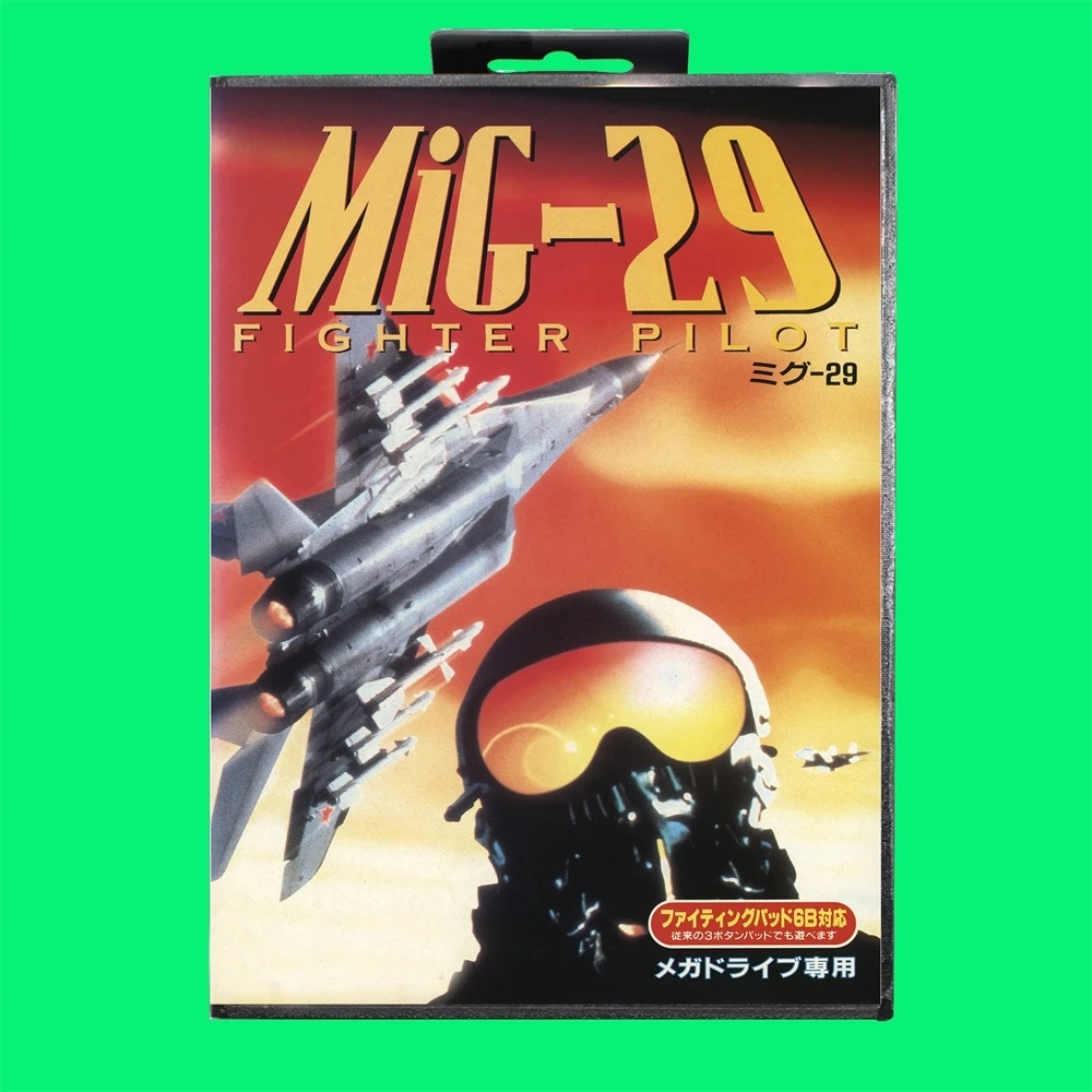 MiG-29 Game Cartridge 16bit MD Game Card With JP Cover Retail Box For Sega Mega Drive