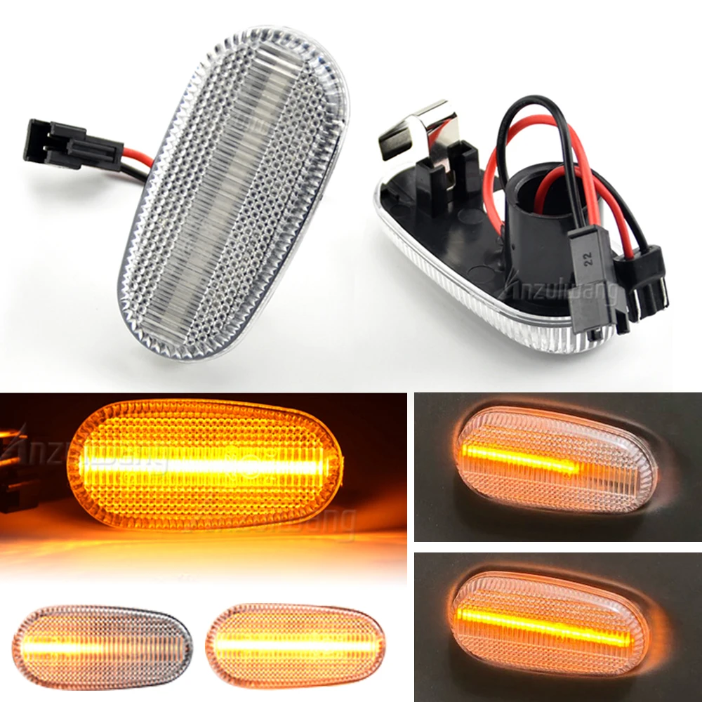 For Alfa Romeo Mito 955 147 GT 937 Fiat Bravo 2 Dynamic LED Side Marker Lights Arrow Turn Signal Flashing Blinker Lamp 2Pcs