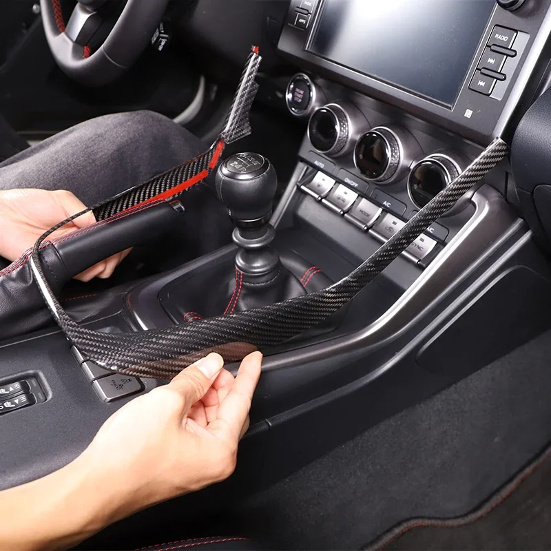 

LHD Car Central Control Gear Shift Panel Frame Side Trim Strip For Subaru BRZ 2022-2025 Dry Carbon Fiber Gearbox Protection Kit