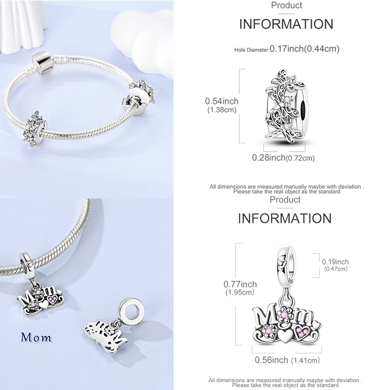 10 Stück 925 Sterling Silber Charm-Perlen Schmetterling Kleeblatt Elefant Baum des Lebens Original DIY Armband Halskette Schmuckherstellung – Detail 9