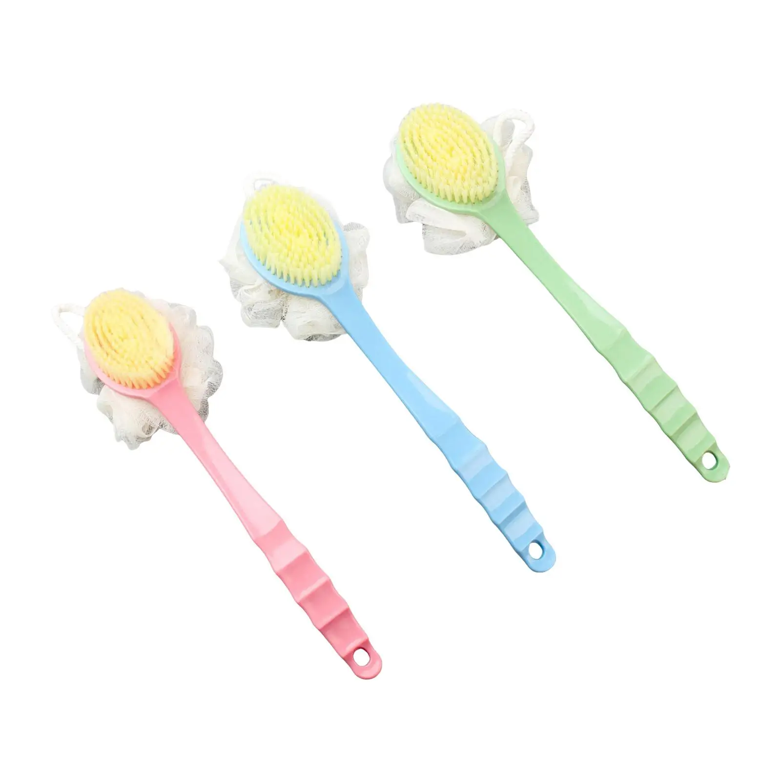 Long Handle Back Shower Brush Washer Ergonomic with Hanging Hole Cleaning Back Scrubber Bathroom Accessories for Bath Feet Body