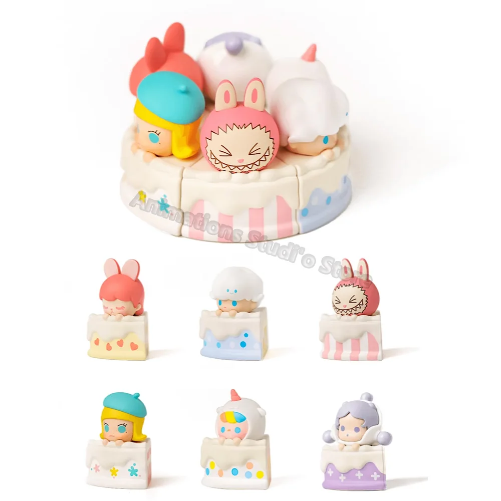 POP MART POP Bean Action Figures Creamy Cake Labubu Pucky Bunny Labubu Hacipupu Dimoo Skullpanda Molly POP Bean Figure Dolls Toy