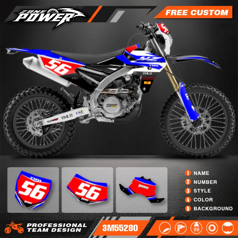 Powerzone For Yamaha WRF450 2016 2017 2018 YZF450X 2015 2016 2017 2018 Custom Backgrounds Graphics Decals Sticker Kits 03