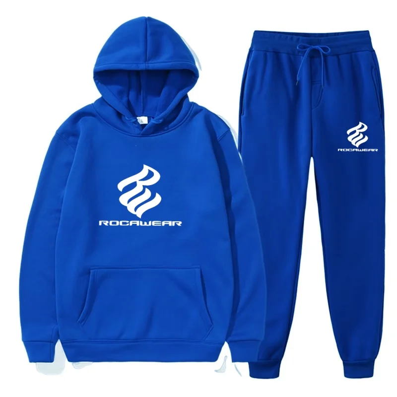 2025 sudaderas con capucha+pantalones de survêtement para hombre y mujer en otoño e invierno. Impresión ROCAEAR de moda
