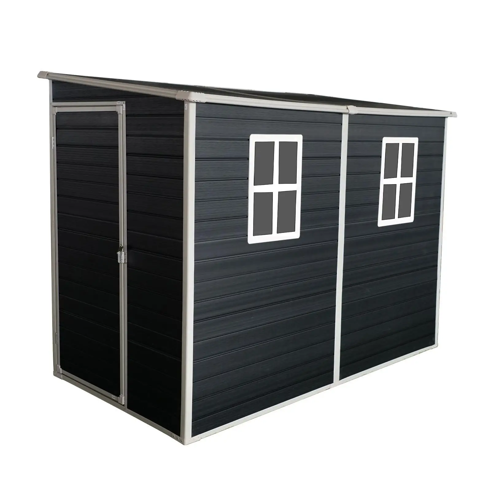 

8x4ft Outdoor Resin Garden Shed with Floor and 2 , Plastic Patio