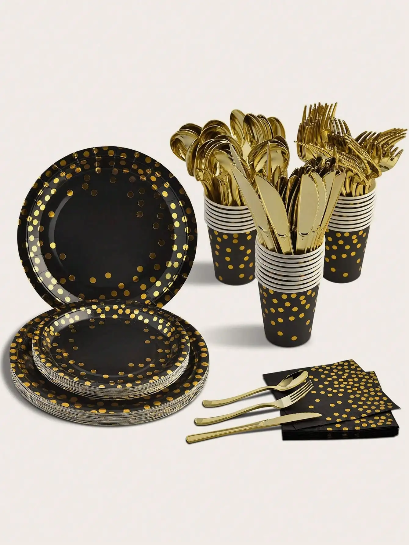 200PCS Disposable Paper Plates and Napkins Set – 9” & 7” Plates, Cups, Straws, Napkins ... - SKU DCS14304 - UGI Pack...