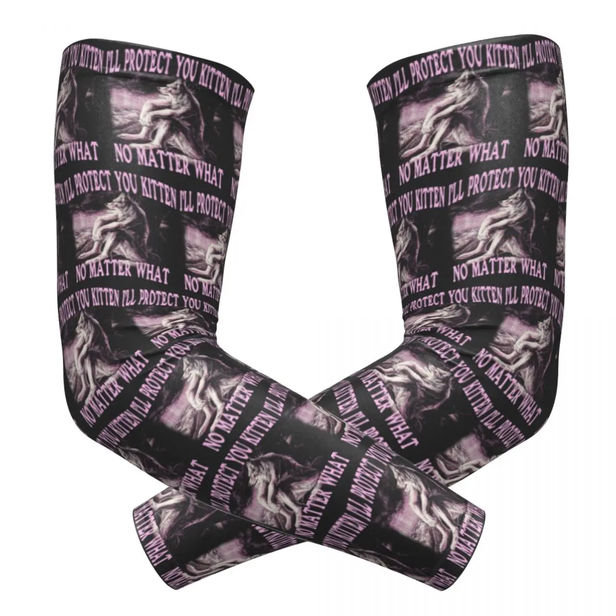 الذئب تمزيق ألفا وولف بالذئب في الهواء الطلق أكمام أذرع تبريد الشمس الأشعة فوق البنفسجية غطاء للحماية الصيف ركوب الدراجات أكمام الوشم