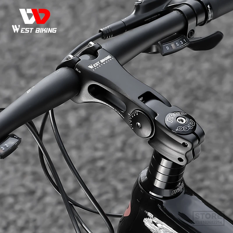 

WEST BIKING MTB Bicycle Handlebar Stem Adjustable 60 Degree Angle Riser 31.8mm Mount Front Fork Variable Adapter