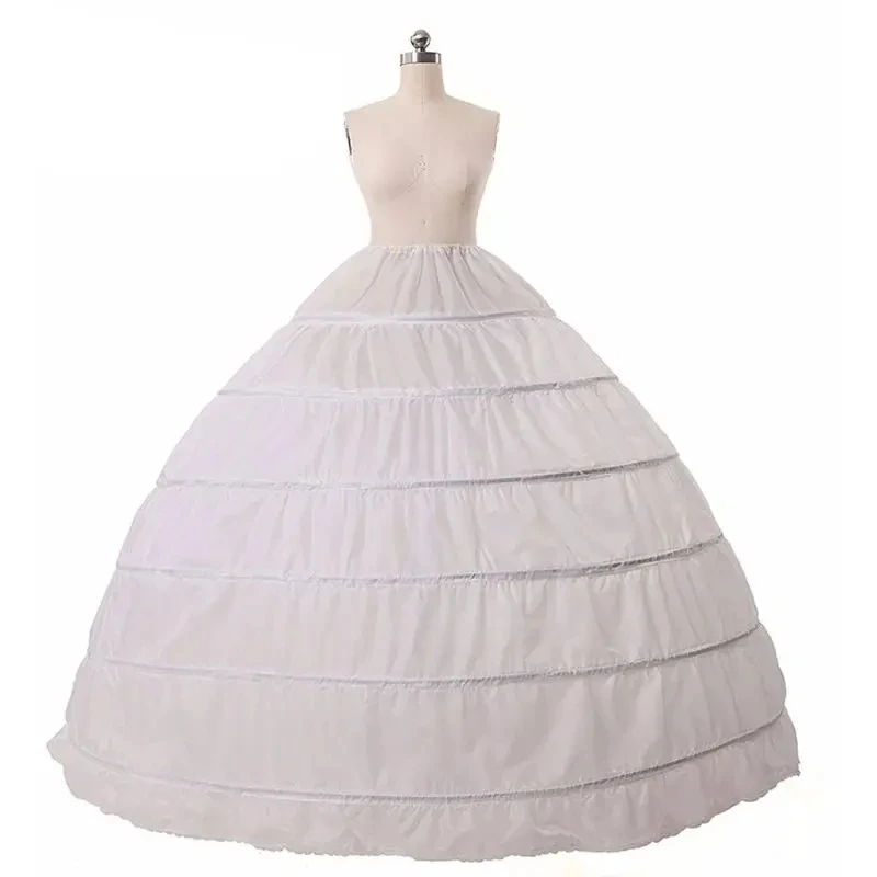 Lorencia 6 Hoops no Yarn Large Skirt Bride Bridal Wedding Quinceaneras Dress Support Petticoat Women Costume Skirts Lining PT004