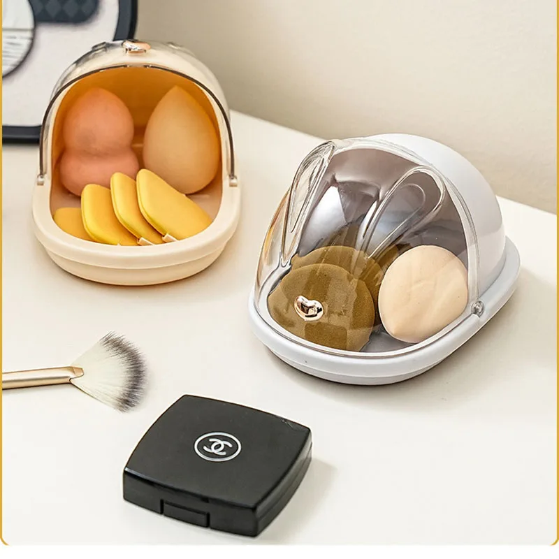 Porta spugna per trucco Scatola portaoggetti per uova cosmetiche antipolvere Scatola portaoggetti per spugna in polvere Custodia per frullatore per trucco Porta soffio cosmetico