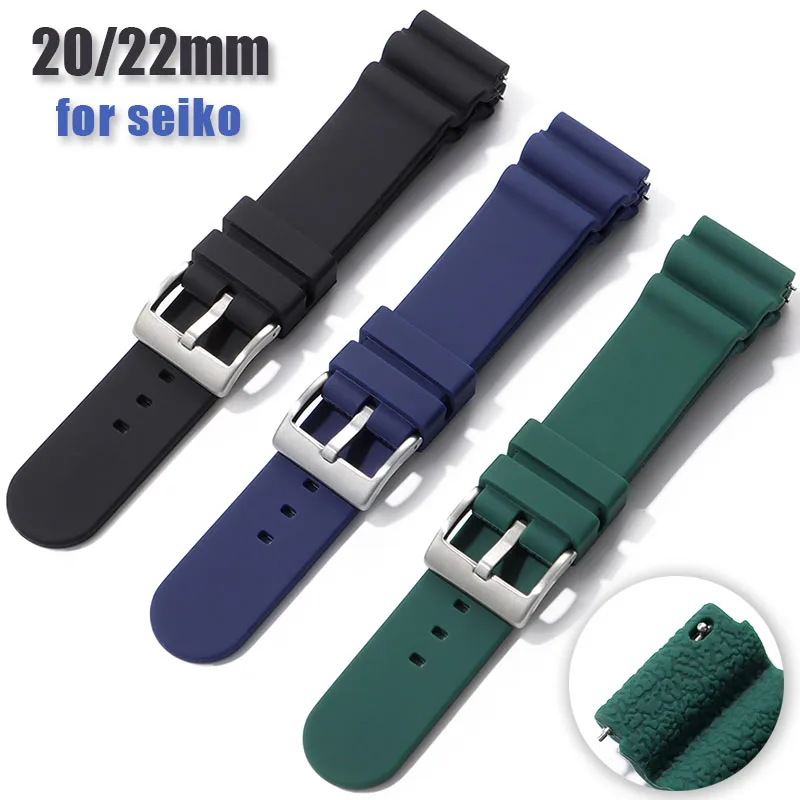 20 مللي متر 22 مللي متر ساعات سيليكون الفرقة المطاط مقاوم للماء الغوص حزام ل Seiko SKX007/009 العالمي سوار الإفراج السريع معصمه