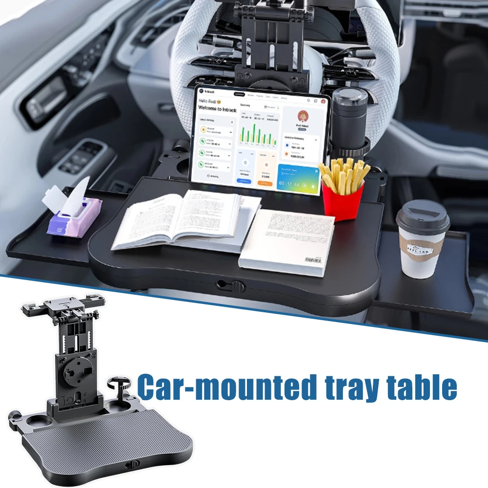 Adjustable Car Travel Desk Seat Back Multifunctional Tray Table Adult Kids with Cup Holder Laptop Stand Sturdy Convenient Dining