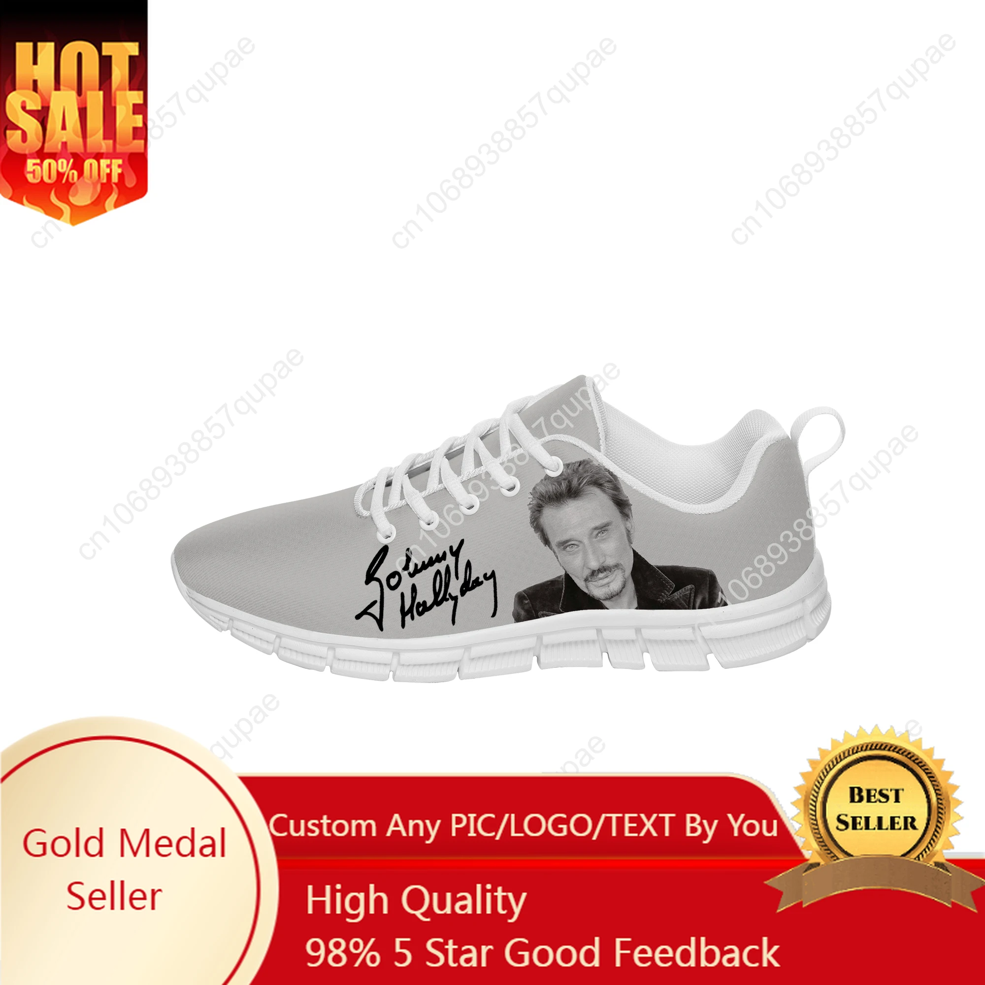 

French Johnny Hallyday High Top Sneakers Mens Womens Teenager Casual Cloth Shoes Canvas Running Shoes 3D Print Lightweight Shoe