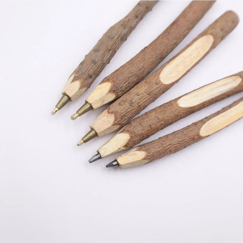 1Pc Creative Natural Log Color Branch Shell Ballpoint Pen Original Ecological Style Pine Pencil 1.0mm Pen Student Teacher Gift