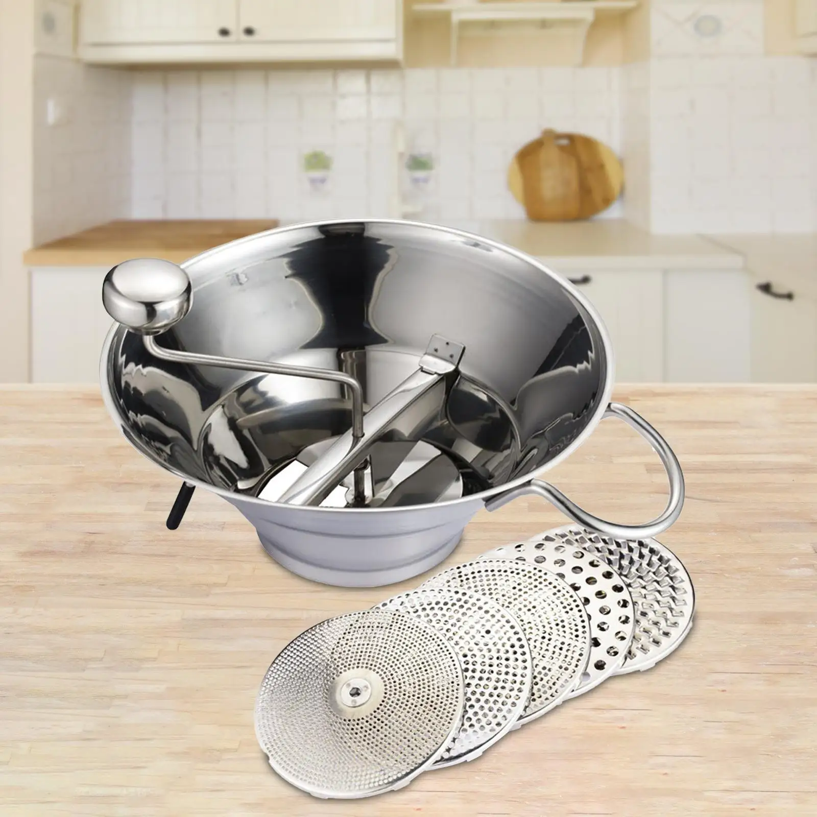 

Stainless Steel Food Millrotary Food Mill Ergonomic Grating Vegetable Strainer for Tomato Ketchup Sauce Fruits Strained Carrots