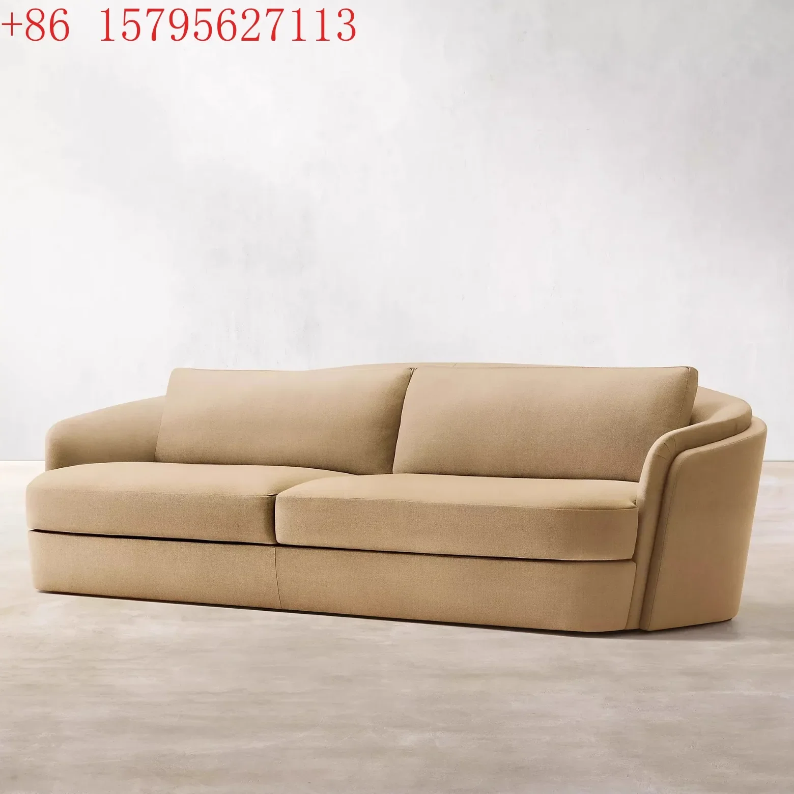 Light luxury cotton fleece three-person sofa living room home fabric single sofa