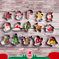 Christmas Series Cookies Cutting Die Stainless Steel Biscuit Cutter Christmas Tree Elk Snowflake Cookie Mold New Year Party Mold