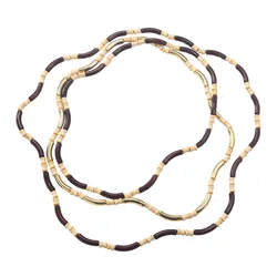 3 pezzi/set collana con bracciale di giunzione a forma di bambù in resina color legno vintage per regali di gioielli di moda da donna