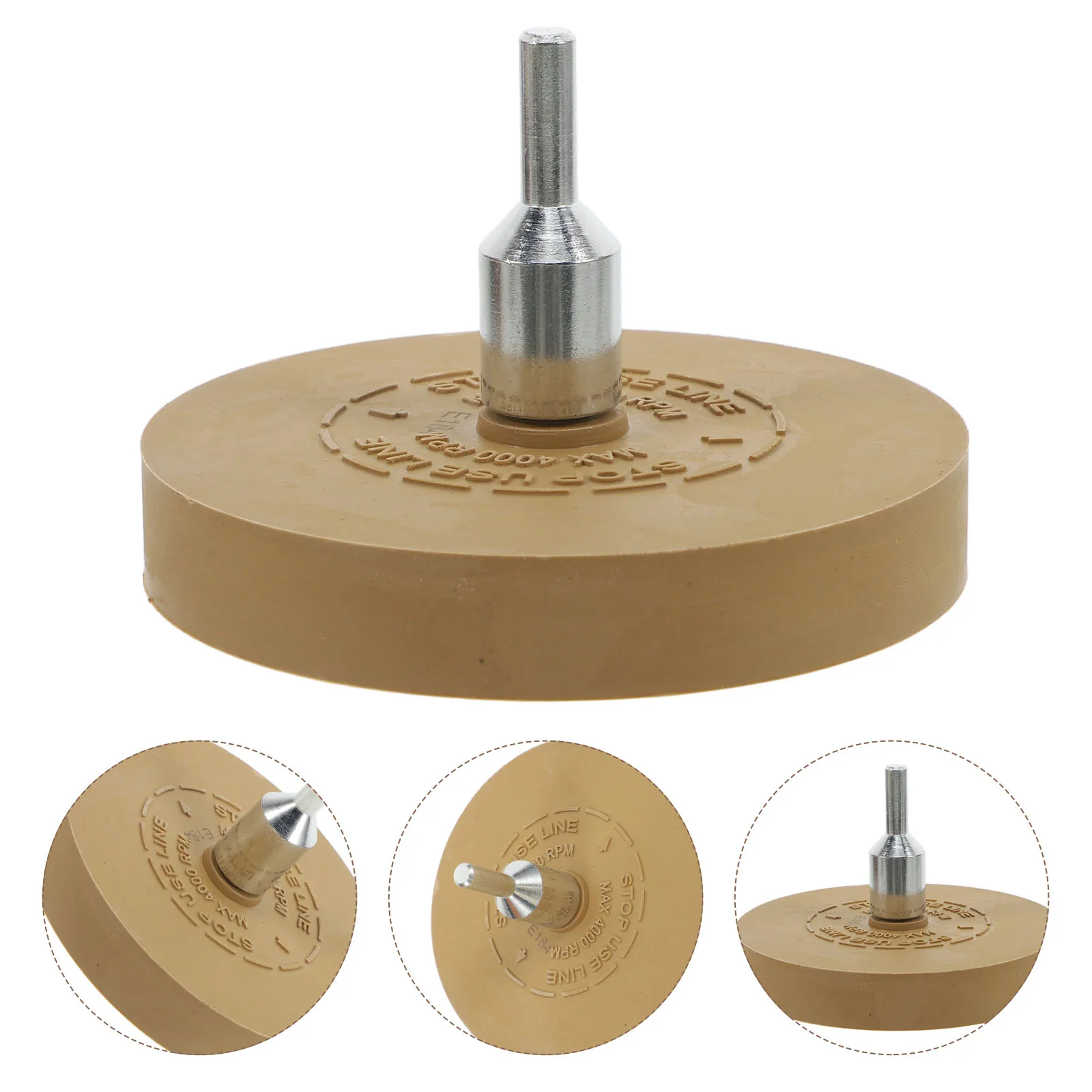 

15Mm Khaki Decal Remover Wheel Adhesive Eraser Tool For Car Motorcycle Home Industrial Use Compatible With Drill Quick Glue